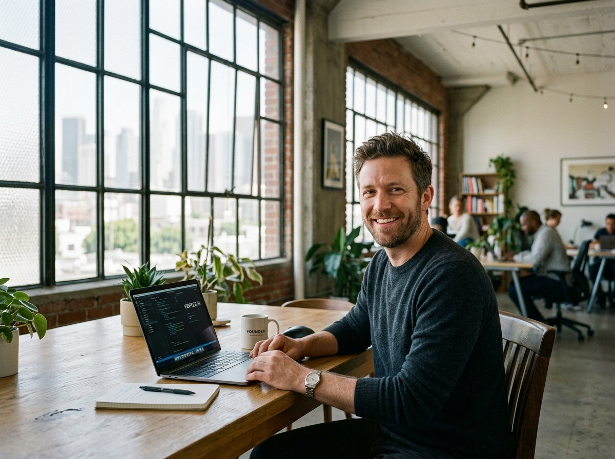 Personal AI team member working in a warm studio