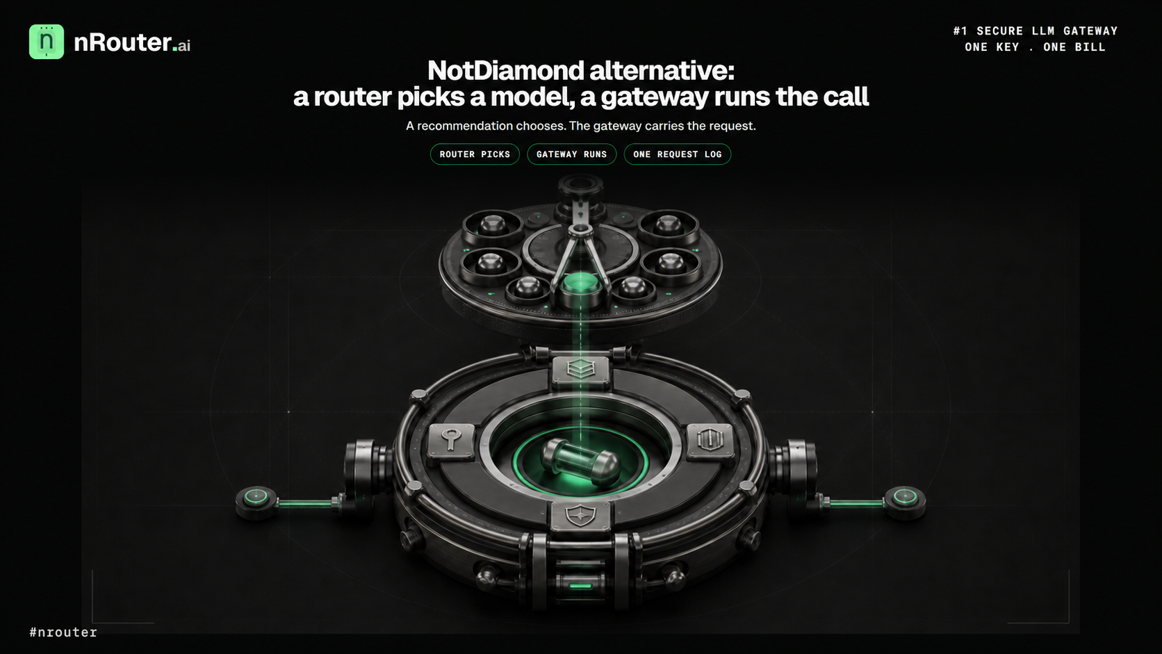 NotDiamond alternative: a router picks a model, a gateway runs the call