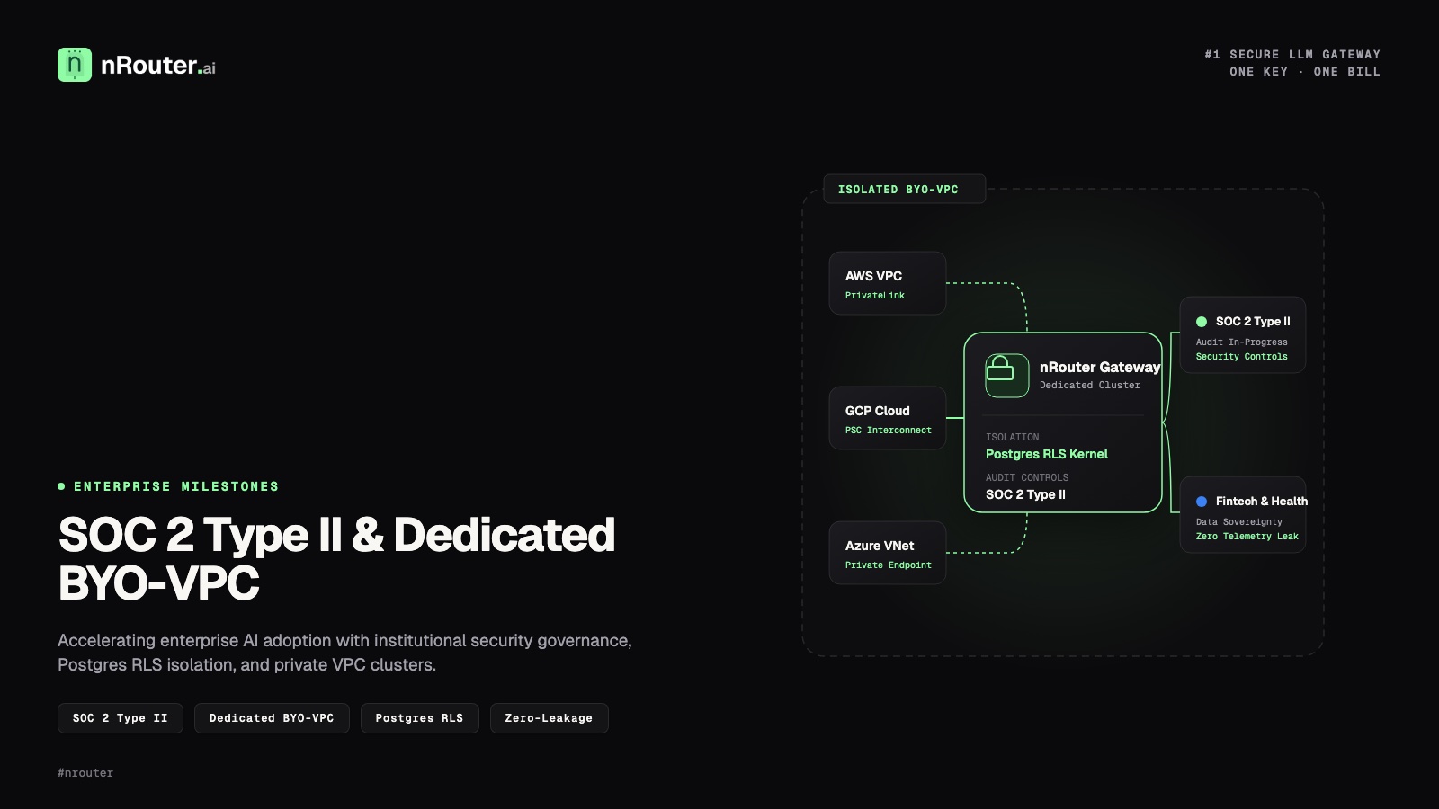 Enterprise Adoption Surges as nRouter Reaches SOC 2 Type II In-Progress Milestone and Launches Dedicated VPC Deployments